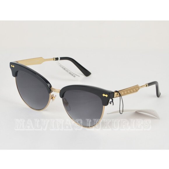 GUCCI SUNGLASSES BLACK GG 4283/S ANW9O CAT EYE GOLD METAL CURRENT - Picture 5 of 10
